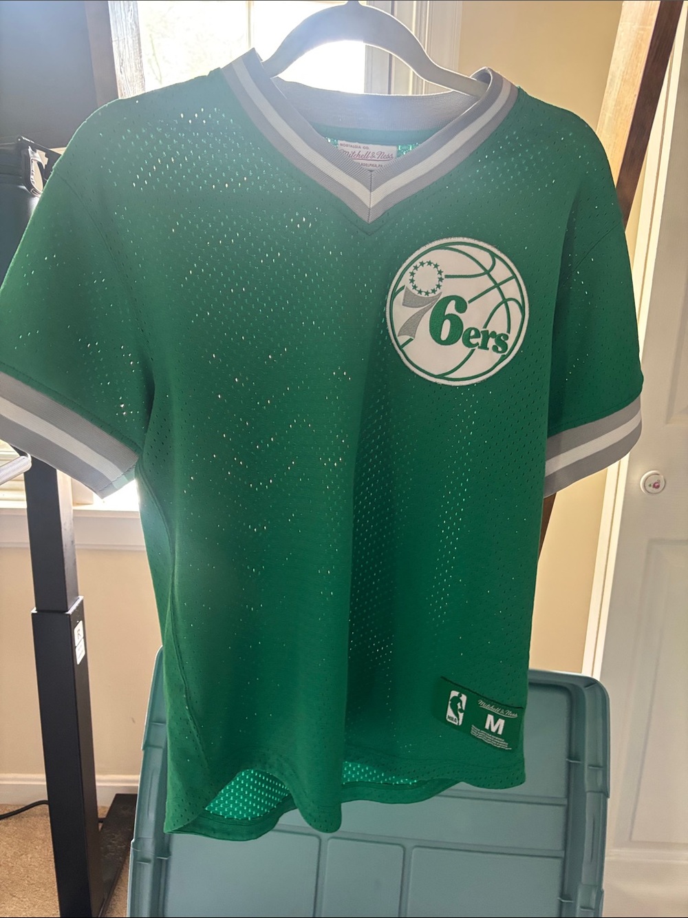 Mitchell & Ness Green Philadelphia 76ers Mesh Jersey with White Trim